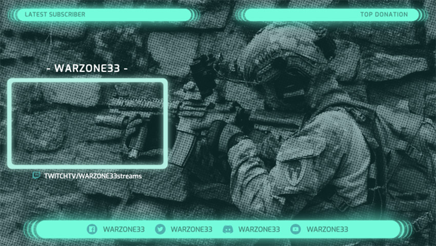Twitch Overlay Template with a Live Window Panel